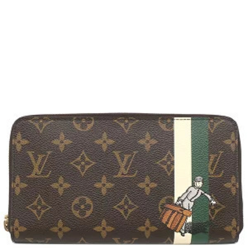 Louis Vuitton Long Wallet Monogram Groom Zippy Organizer Canvas Vert Bellboy